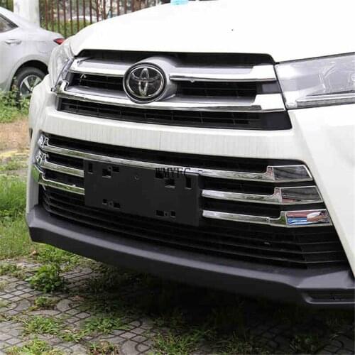 10PCS/SET Car Front 3D bumper Mesh Vent Hole Dirt Grille Grills Cover Trims For Toyota Highlander 2018 2019