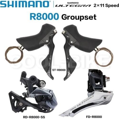 SHIMANO Ultegra R8000 Groupset 2x11 Speed R8000 Derailleurs Road Bicycle ST+FD+RD Dual Control Lever Front Rear Derailleur SS GS