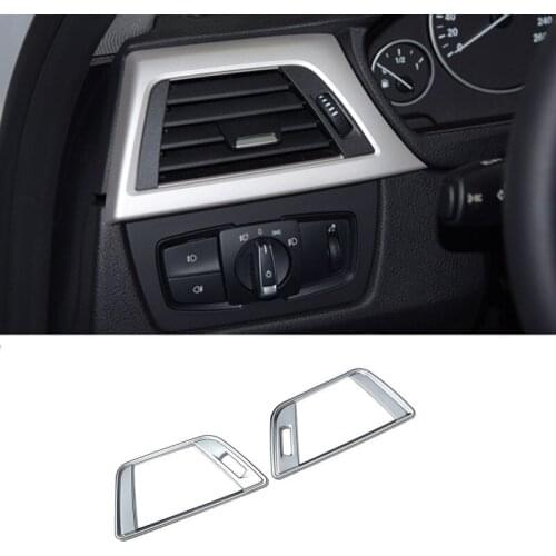 Car Dashboard Both Sides Air Condition Vent Outlet Decoration Stickers Accessories Fit For BMW 3 4 Series F30 3GT 2013-2016