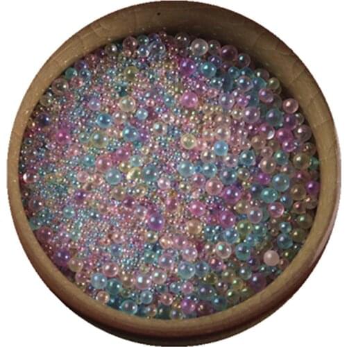 Transparent Glass Seed Beads Crafts Mixed No Hole Air Bubbles Beads Nail Art Jewelry Making For Handicrafts Material 10g/bag