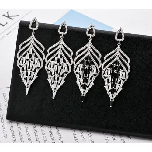 Deluxe high-end tassel chic boutique zircon earrings Long earrings made for women/girls wedding parties, etc ER-293
