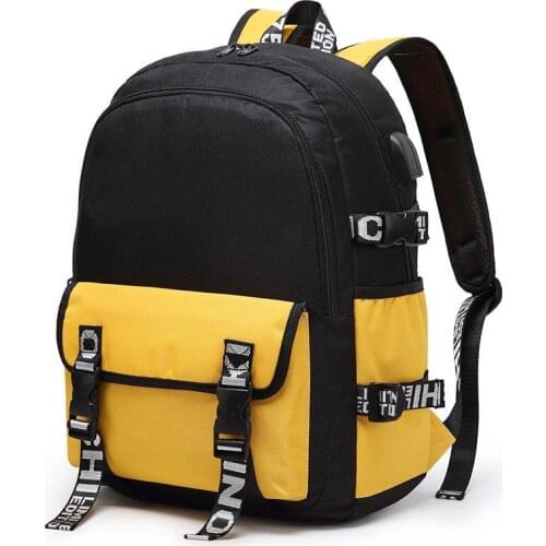 Junior High School STUDENTS School Bag Male Young STUDENTS CHILDRENS Rucksack USB Charging Casual Cartoon Backpack School Bag