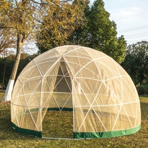 VEVOR Bubble Tent Garden Igloo 9.5/12ft with LED Mesh PVC Cover Geodesic Greenhouse Dome Outdoor Sunbubble Backyard Bubble House