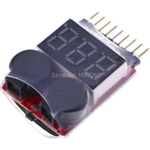 1-8S Low Voltage battery tester Buzzer Alarm 3.7-30V 1-8S LED Low Voltage Buzzer Alarm Lipo Voltage Indicator checker