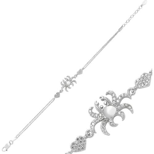 Tevuli 925 Sterling Silver Heart Crab Women 'S Bracelet