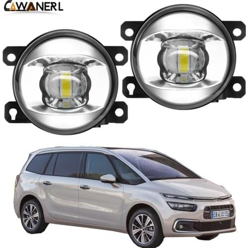 Fog Light Assembly 30W 8000LM Car Right + Left Side LED Lens Fog Lamp DRL 12V For Citroen C4 Coupe Hatchback Picasso 2004-2015