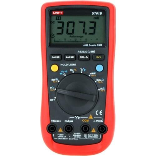 UNI-T UT61B Modern Digital Multimeters UT-61B AC/DC Voltage Current C/F Temperature Tester Supports RS-232 and USB Cable