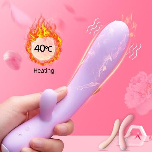 Heating Stretch Dildo G Spot Vibrator for Woman Powerful Adult Sex Toys Personal Clit Massager Magic Wand AV Vagina Stimulator