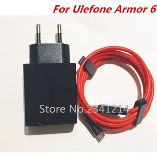 New Original For Ulefone Armor 6 6E 6S USB Adapter Charger EU Plug Travel 5V/1.5A Switching Power Supply+Type-C Usb Data Cable