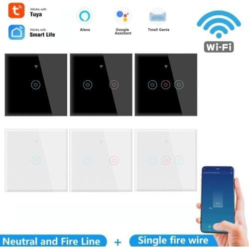 1/2/3 gang TUYA WiFi Smart Touch Switch Light Switch 110-250V Home Wall Button for Alexa and Google Home Assistant EU Standard
