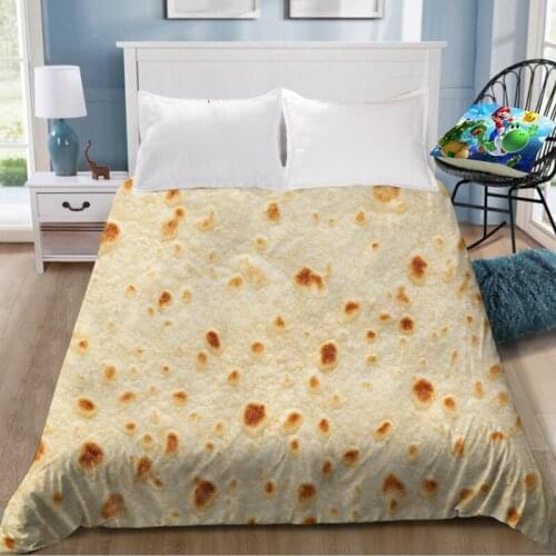 1pcs French Fries Pizza Pancakes Printing Bed Sheet Delicious Food Coverlet Children Room Bed Sheet (NO Cover Pillowcase)