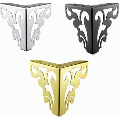 4pcs Metal Table Legs Golden Sofa Chair Foot Screw Hollow Pattern for Coffee Table Furniture Legs Bed Riser Furniture Hardware