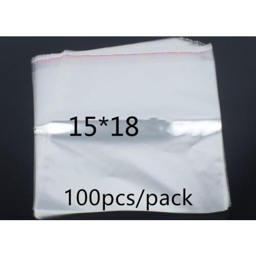 50/100pcs Transparent Self Adhesive Seal OPP Plastic Bags Gifts Jewelry Shipping Packaging Clear Bag for Business 15x18cm