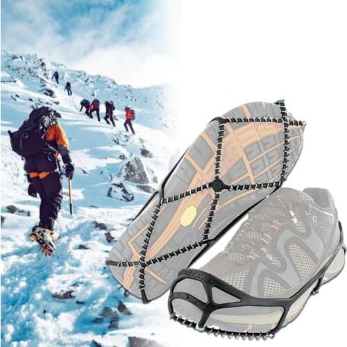 50%HOT1 Pair Outdoor High Elastic TPE Chain Shoe Cover Ice Crampons Climbing Equipment for Hiking