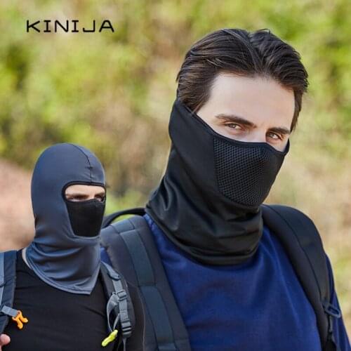 Balaclava cycling mask men breathable solid Headgear summer Ice silk uv protection mask cover beanies ski hiking neck protect