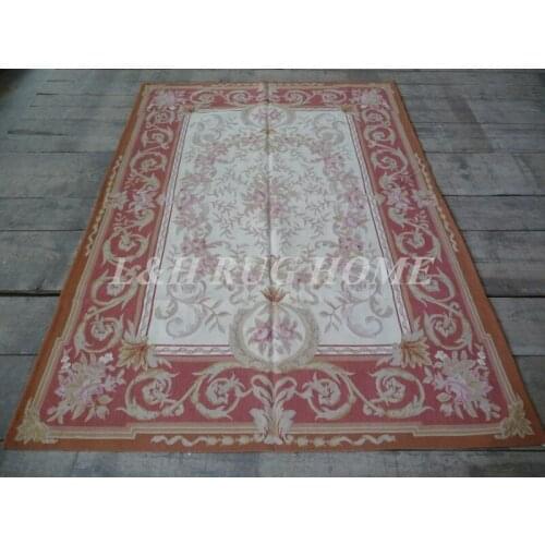 Free Shipping 5.25'X7.55' French Woolen Aubusson rug handmade 100% New Zealand wool rugs area rugs and carpets