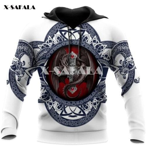 Skull Dragon Scales Spirit Tattoo 3D Print XS-7XL Hoodie Man Women Harajuku Outwear Zipper Pullover Sweatshirt Unisex-21
