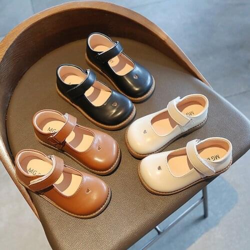 Black Leather Shoes For Girls 2021 Spring Autumn Childrens Sneakers Kids Casual Flats For Performance Wedding Comfortable Soft