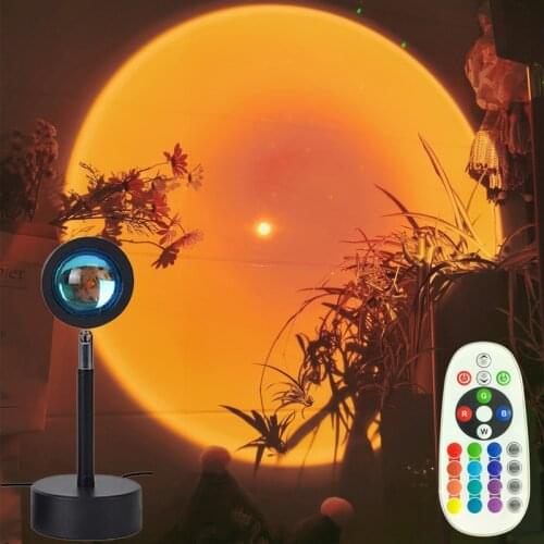 Remote control color Adjustable RGB 4 modes Sunset lamp Rainbow Atmospheric Light, Home Bedroom Background Wall Decoration light