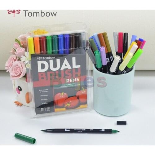 TOMBOW Double Head Design Watercolor Pen, Dual Brush, Soft Head Pen, 10 Color ABT Marker Set,Illustration,Colorful,Artist