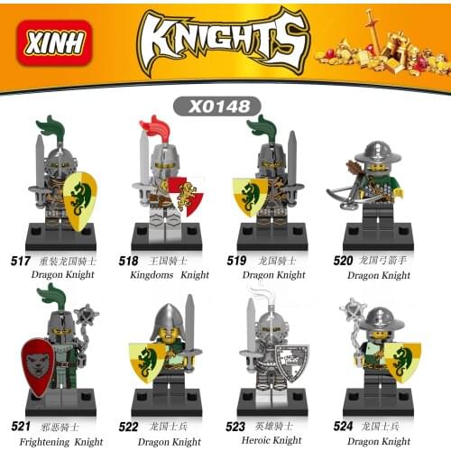 Middle Ages Archer Knight Building Blocks Horse action figure archer Action Figure Dragon Knight Kids Toys For Children Bricks