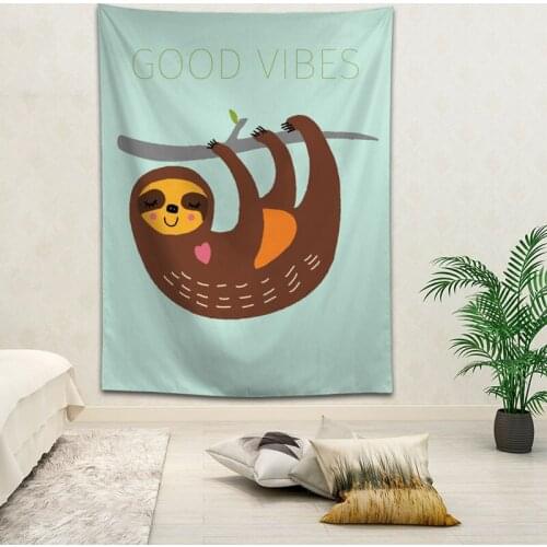 Cartoon Sloth Tapestry Customizable Bohemian Wall Hanging Room Carpet HD Tapestries Art Home Decoration Accessories 70x100cm