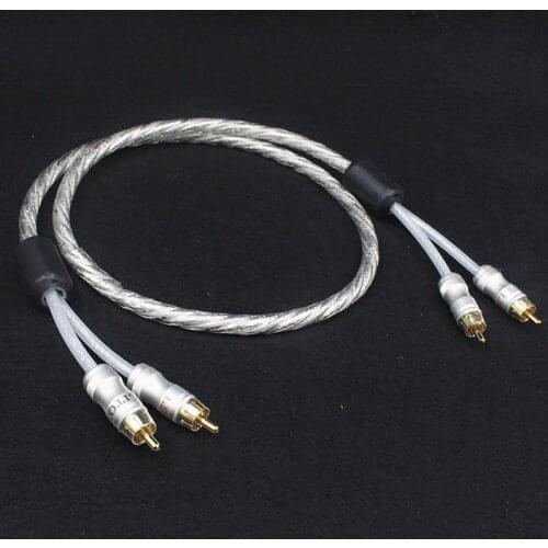 Hifi Liton silver plated dual filter ring fever audio signal cable Line RCA plug Audio Cable free shipping 0.5m 1m 1.5m 2m 3m