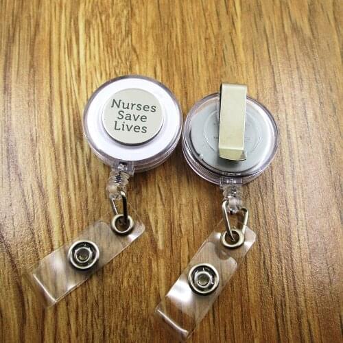 Nurse save lives ID Badge Reel for Docter Nurse Teacher Student retractable recoil id badge holder gift for nurse