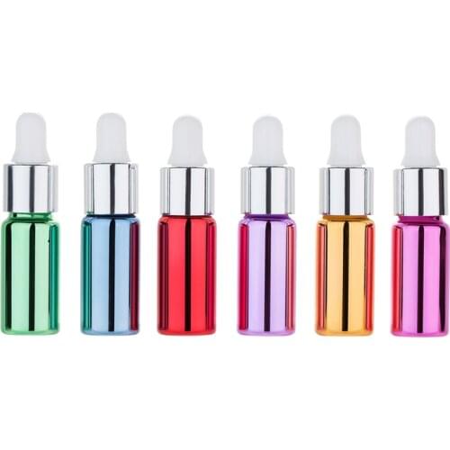 MUB - 1 PC 5ml Mini Refillable UV Glass Oil Perfume Bottle With Drop Empty Parfum Case