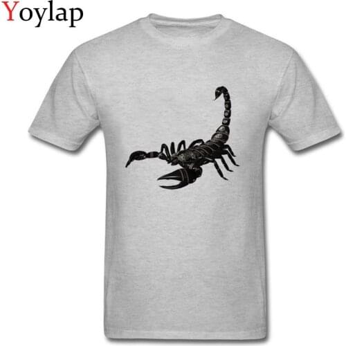 Scorpion Silhouette Tattoo T-shirt For Men Comfortable Male Summer Pure Cotton White Tops Tees Hip-hop Style