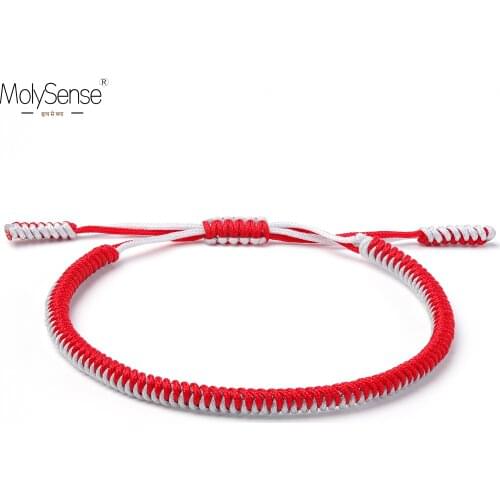 MolySense Tibetan Buddhist Love Lucky Braided Tibetan Bracelets & Bangles For Women Men Handmade Knots Rope Budda Bracelet