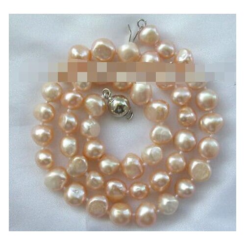 Stunning 8-9mm baroque pink freshwater cultured pearl necklace