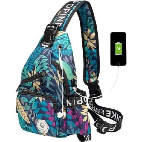 Men casual print chest bag Oxford waterproof shoulder Messenger chest bags Small Sling Bags mens Crossbody Bag Back Pack