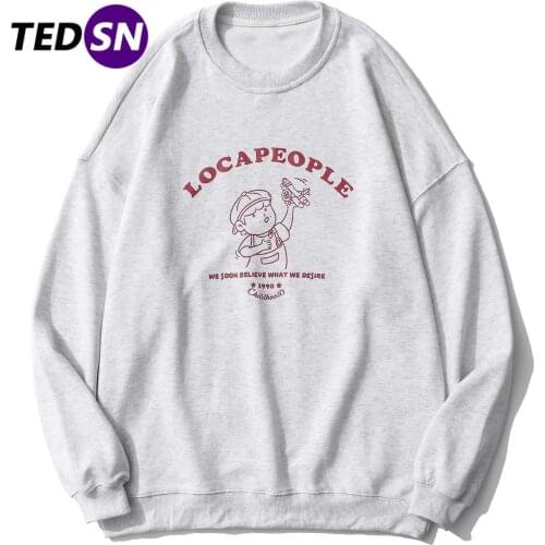 2021SS Cotton Hip Hop Casual Pullover Cotton Harajuku Playing Airplane Boy Print Sweatshirt Loose Autumn Loose Shirts Streetwear