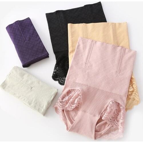 Five-color Six-yard 4XL Large Size Genuine Abdomen, Hips High Waist Seamless Body Shaping Abdomen Pants Ladies Lace Panties Sexy