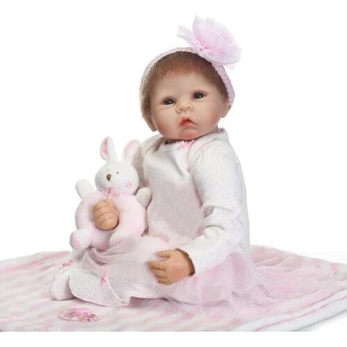 NPK 21inches lifelike reborn baby boy doll full silicone vinyl bebes reborn realistic princess baby toy doll
