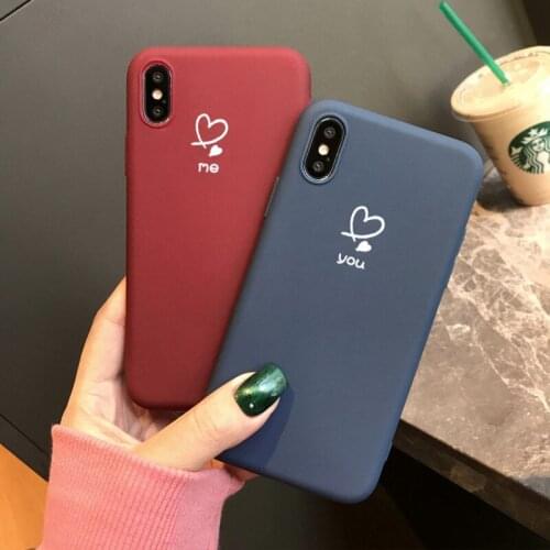 Retro Art Love Heart Couples Phone Case For iphone X 11Pro XS Max XR Cases For iphone 7 6 6S 8 Plus Letter Soft TPU Cover Capa