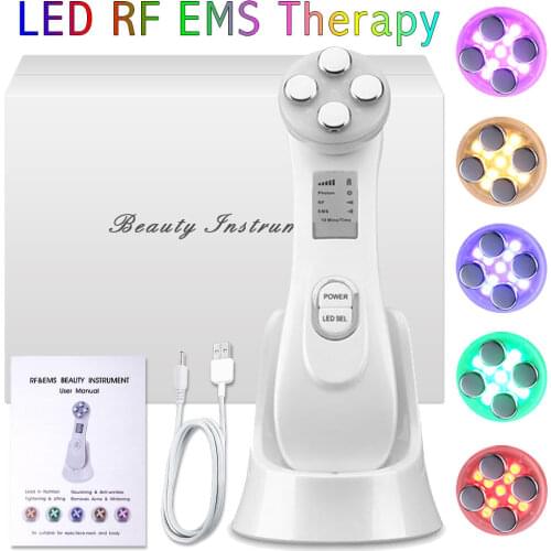 RF EMS Therapy SPA Face Colors Photon Lamp Treatment LED Beauty Light Skin Lifting Tighten Mask Anti Facial Wrinkle Microcurrent