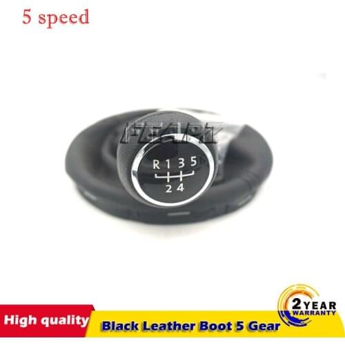 DZ Black Leather Boot 5 Gear Car Gear Shift Knob for VW Transporter T5 T6 MKV MKVI (03-11)
