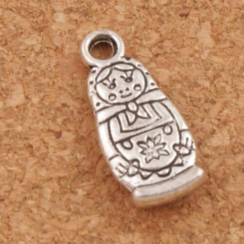 Russian Dolls Charm Beads 45 pcs Zinc Alloy Pendants Jewelry DIY 17.4x7.6mm L1142