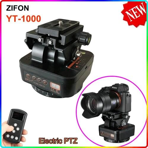 ZIFON YT-1000 Auto Motorized Rotating Panoramic Head Remote Control Pan Tilt Video Tripod Head Stabilizer for Smartphone Cameras