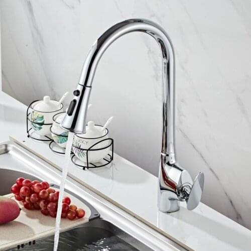 BAKALA Kitchen Swivel Romovable Faucet Black Panited Pull Out Down Water Saver Mixer Tap Modern Faucets Water TapTorneira Parede