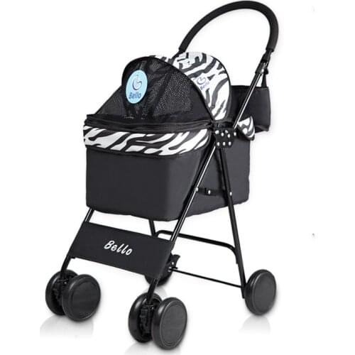 Lightweight Folding Pet Trolley Four Seasons General Purpose Dog Cat Teddy Small Compact Four Wheel Motorcycle Baby Carriage