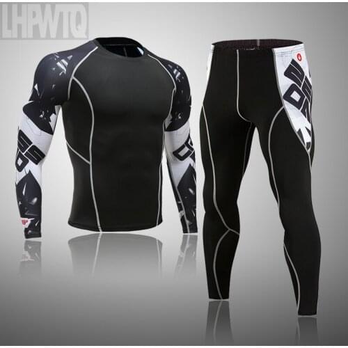 Men First Layer Thermal Underwear Sport Suits Winter Mens Rashgard Compression Quick Drying Fitness Second Skin Long Johns