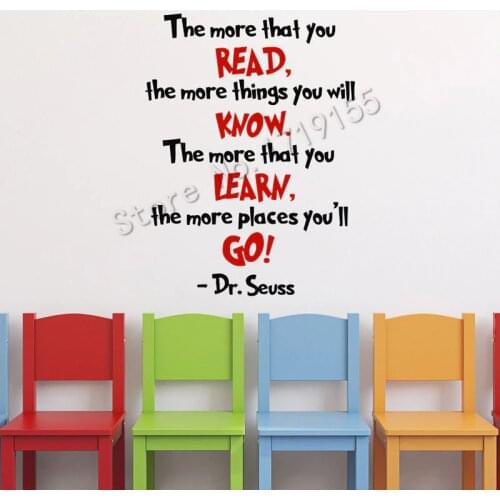 YOYOYU The More That You Read Quotes Saying Vinyl Wall Stickers Kids Rooms Nursery Decor Baby Gifts Mural Interior Mural ZW321