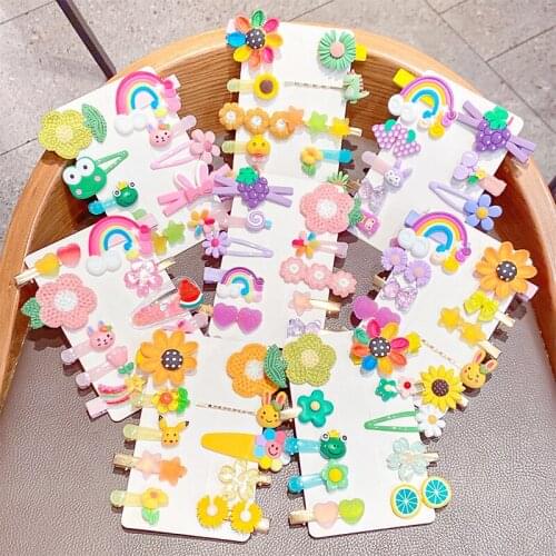 10 pcs Children Girls Cartton Cute Hair Clip Hairpins Hair Accessories Korean Style Kids Princess Hair Accessories Hairgrips