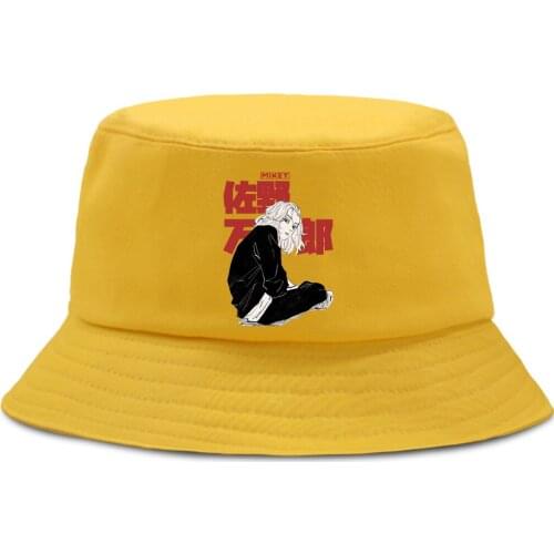 Women Hat Manjiro Sano Tokyo Revengers Anime Fashion Outdoor Bob Man Cap Unisex Harajuku Sunscreen Fishing Panama Hats Summer