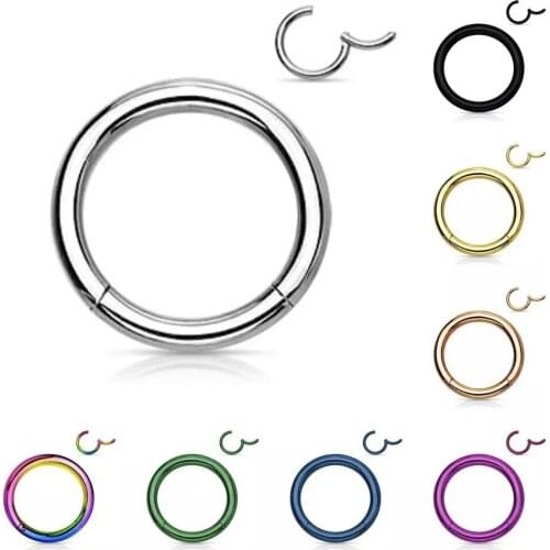 1Piece Surgical Steel Tornito Nose Clicker Septum Piercing Clicker Ear Cartilage Pircing Earring Helix Septum Nose Ring
