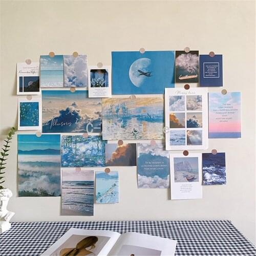 20Pcs Ins Nordic Style Literary Landscape Photos Wall Stickers Layout Retro Photography Props Decoration Paper Card Home Decor