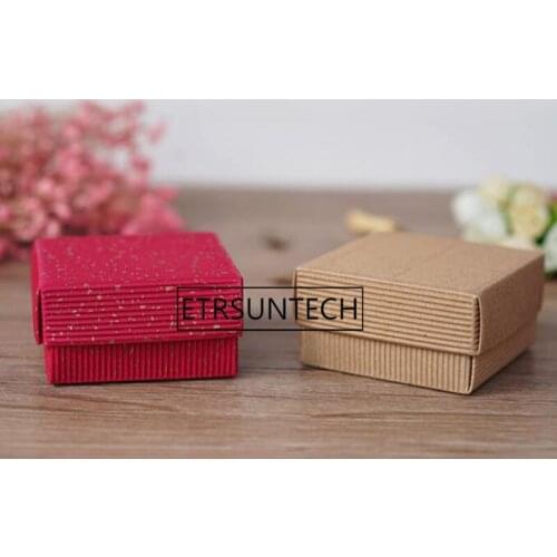 200pcs 8*8*4.3CM Cosmetic/Jewerly Corrugated Paper Box With Lid Handmade Gift Boxes Essential Oil Soap Box